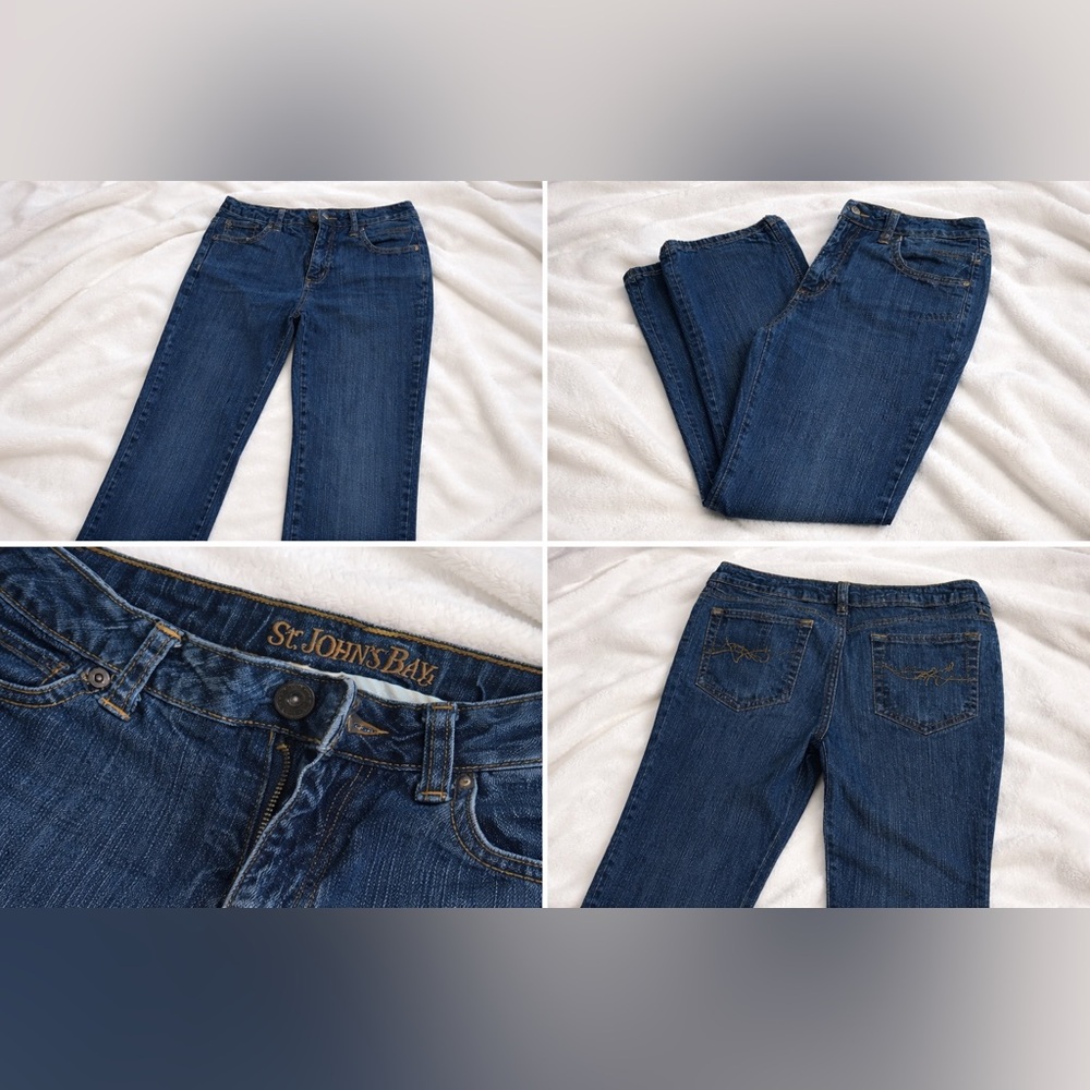 St. John's Bay Women's Indigo Blue Boot Cut Jeans